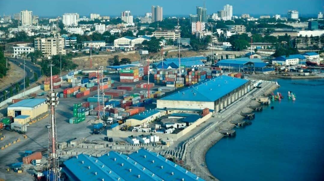 Port and city skyline of Dar es Salaam